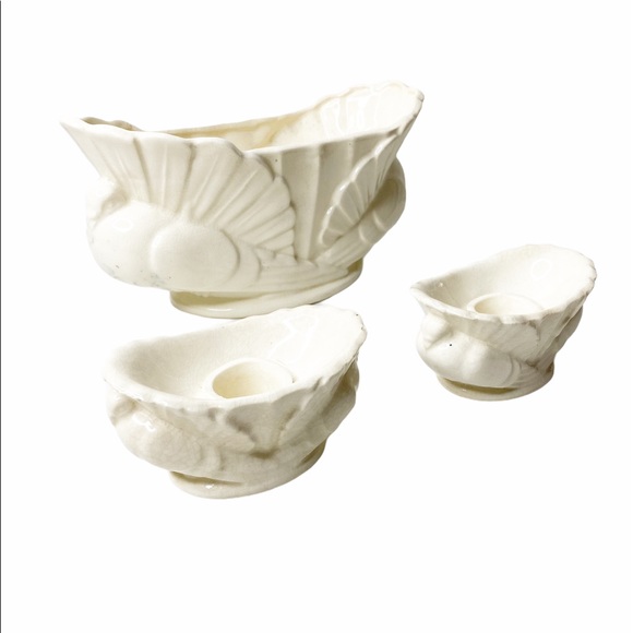 VTG Dove Pigeon Console Planter Candlestick Set Altar Decor Witchy - Picture 2 of 10